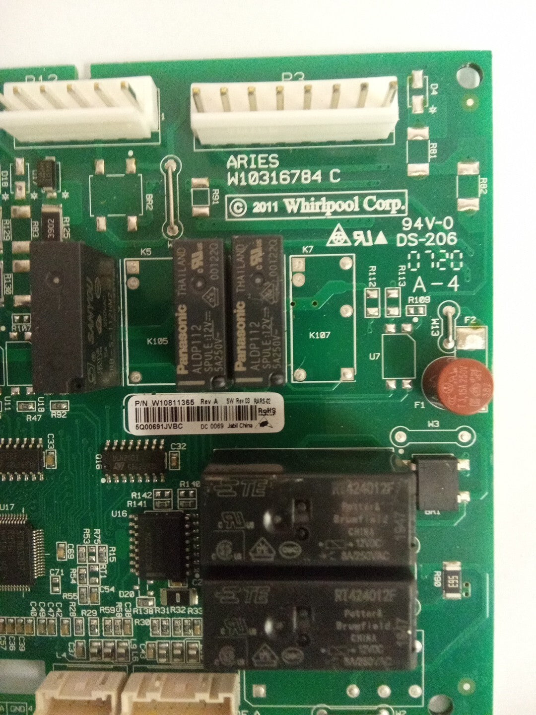 Whirlpool Refrigerator Control Board W10811365 AK-707