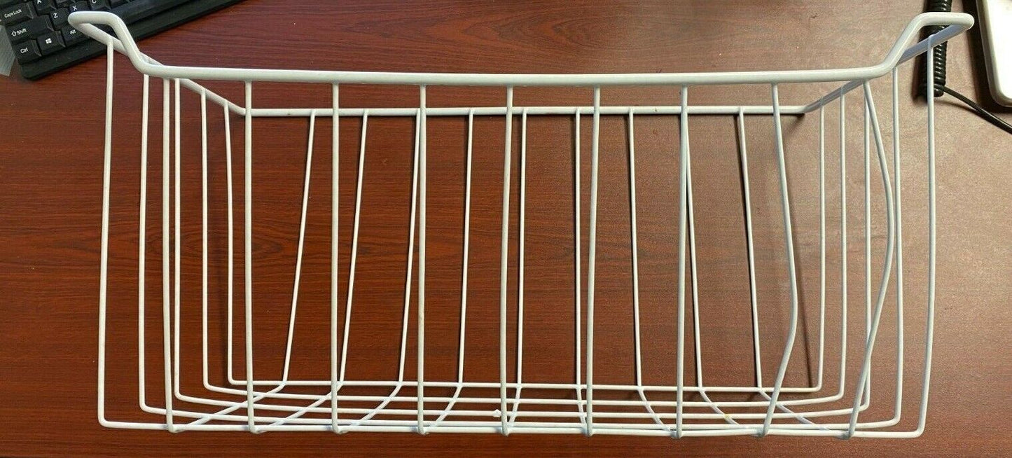 White Metal Wire Freezer Storage Basket Used SH132