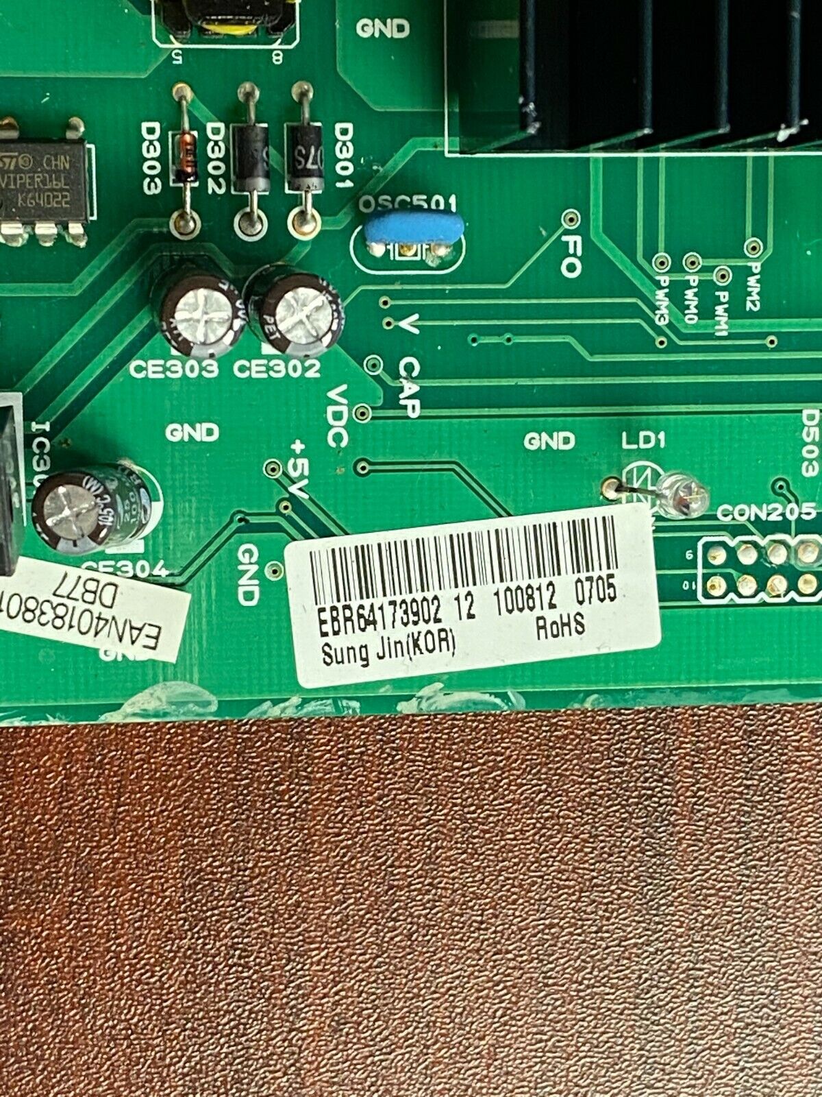 LG Refrigerator Control Board Part EBR64173902 Used SH88