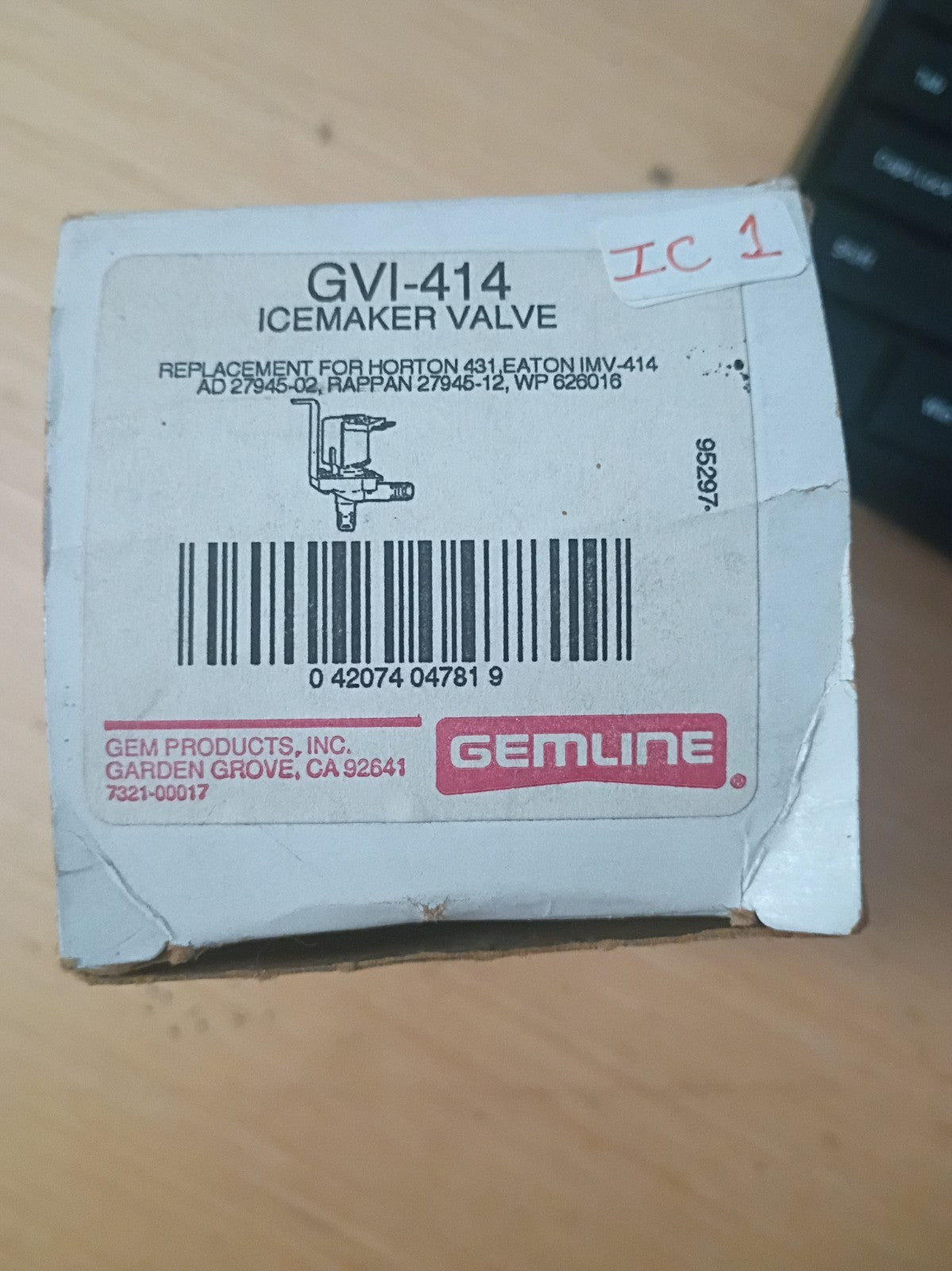 New Water Valve Ice Maker GVI-414 Gemline KB9
