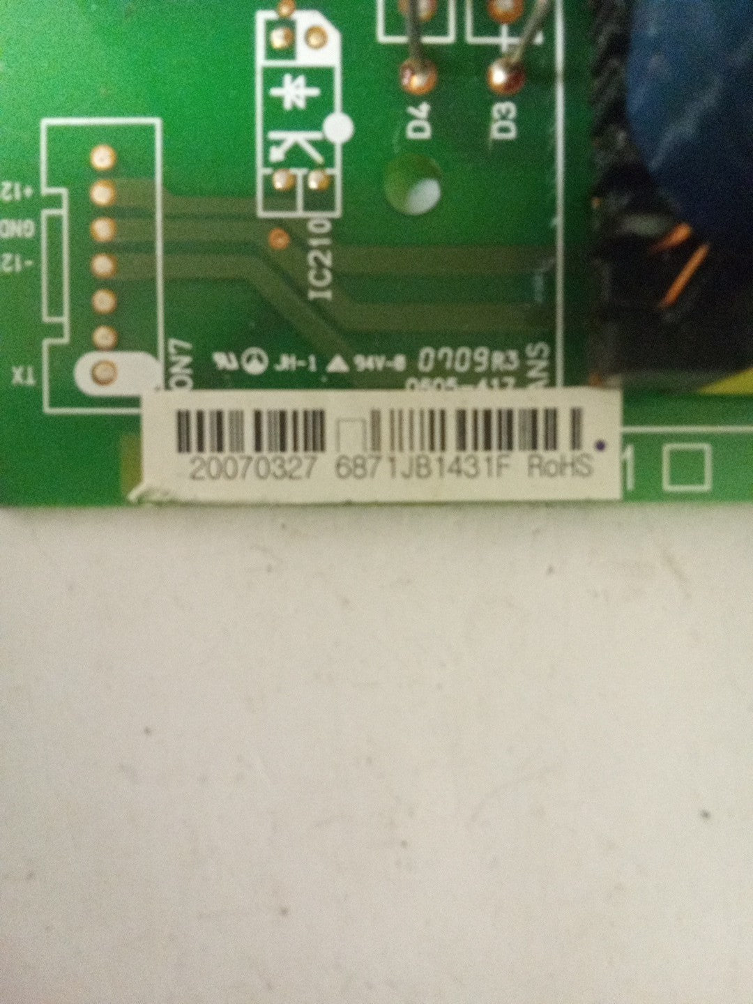 LG Refrigerator 6871JB1431F Main Board AMK-610