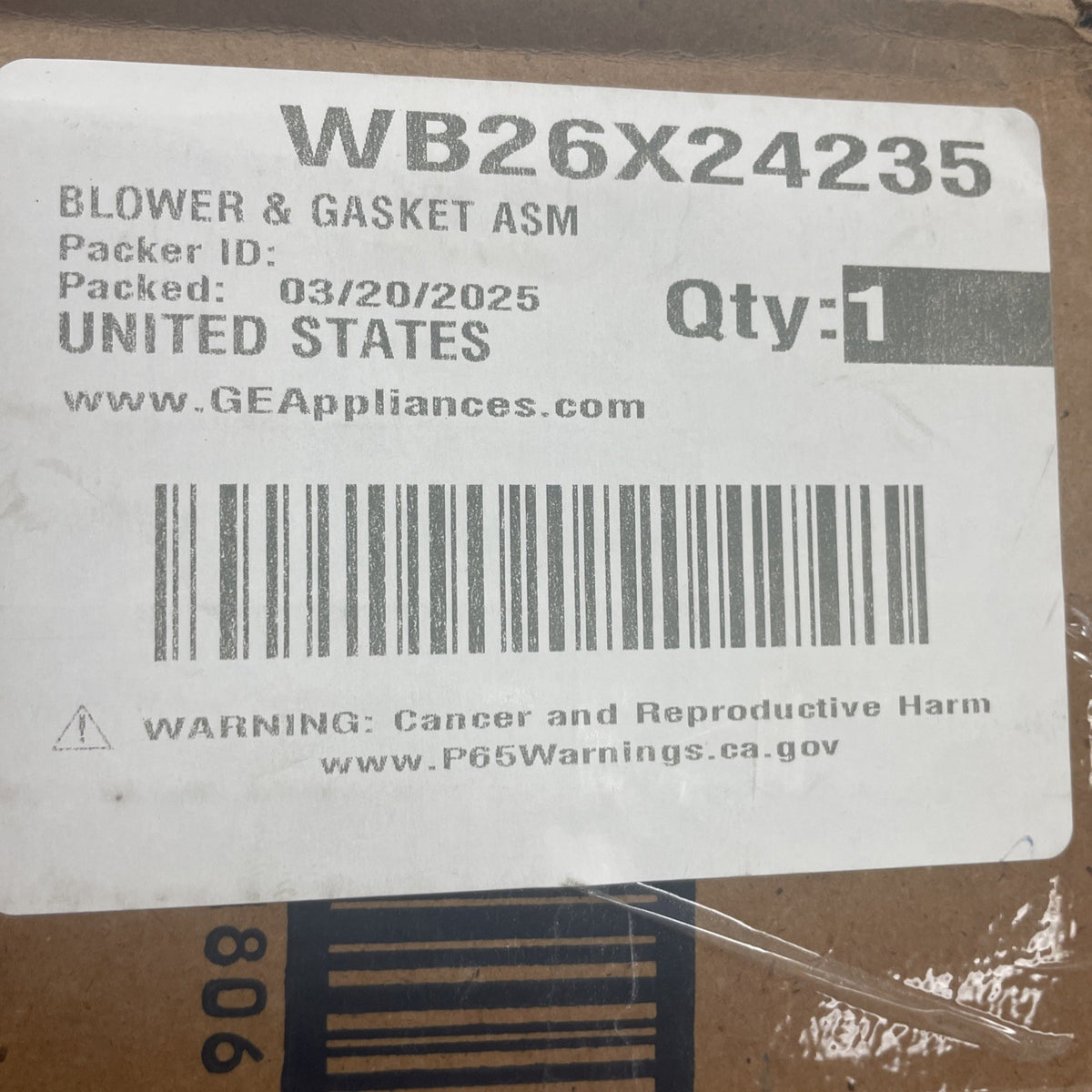 GE Range Blower Fan  WB26X24235 BA132