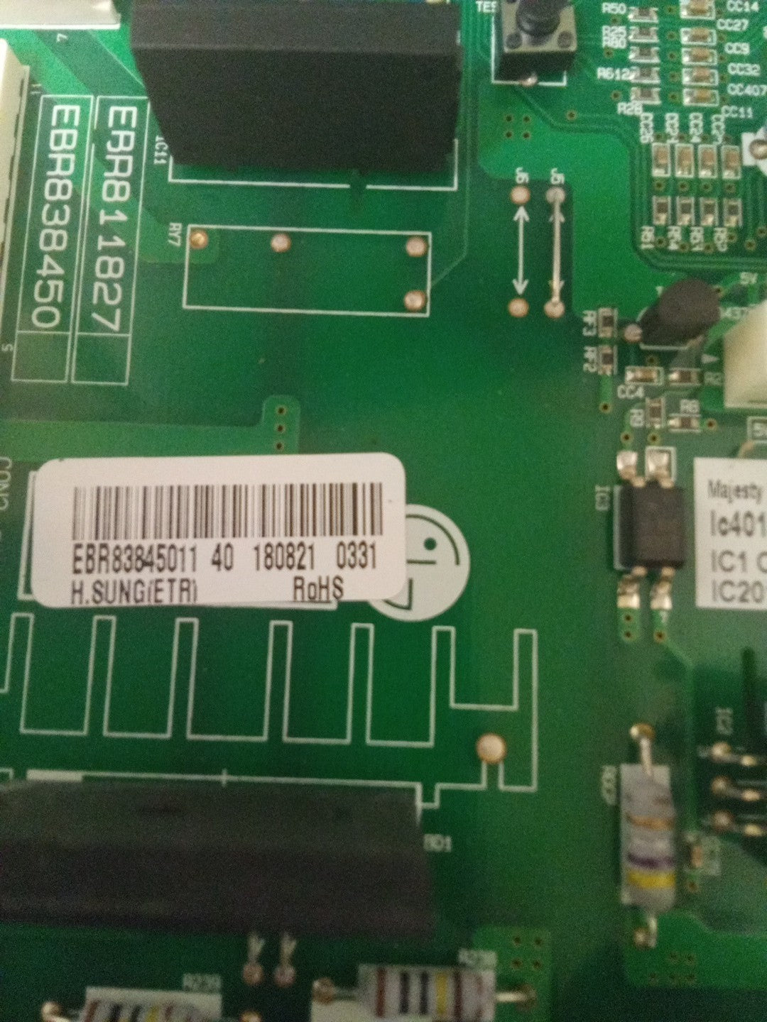 LG Refrigerator Control Board - Part Number EBR83845011 AMK-598