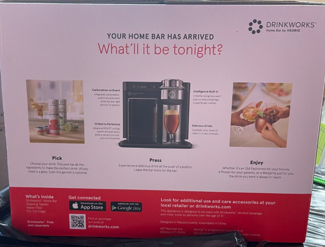 Drinkworks Home Bar By Keurig Cocktail Maker Brand New SH557