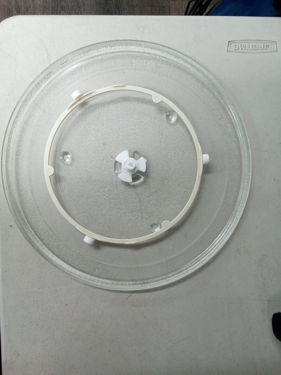 GE Microwave Glass Turntable+Support Ring  & Shaft WB39X10032  WB06X10625 AK-286