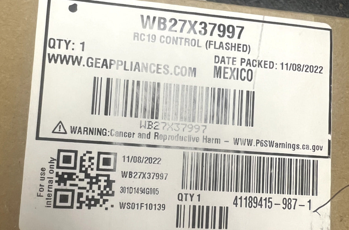 WB27X37998 GE  RC 19 RANGE Control Flashed New OEM SK235