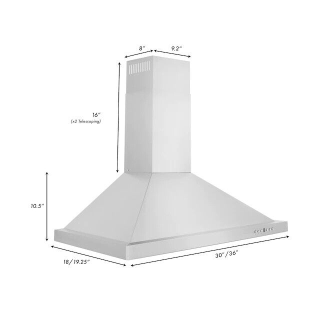 Zline Wall Range Hood 30” Stainless Steel KB-30-S32 New Open Box AP190