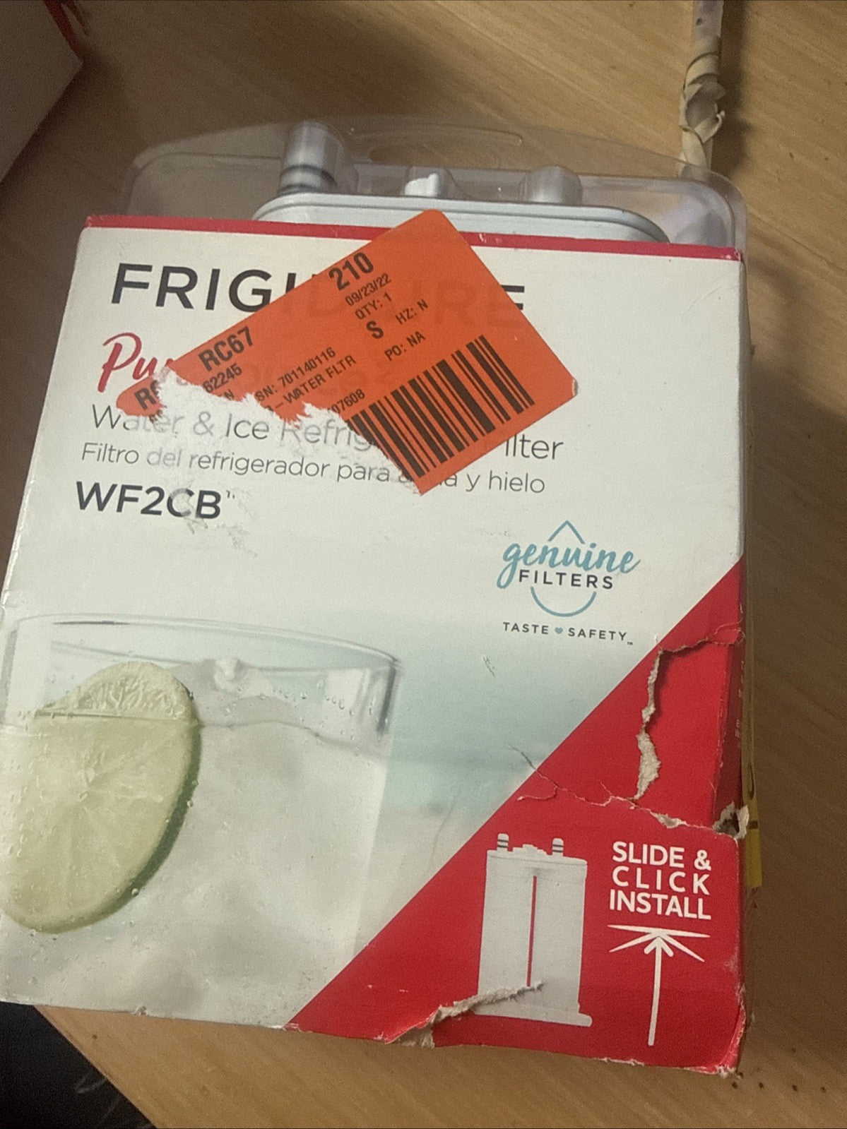 Frigidaire WF2CB PureSource Water Filter For Refrigerator, White Open Box- Box1