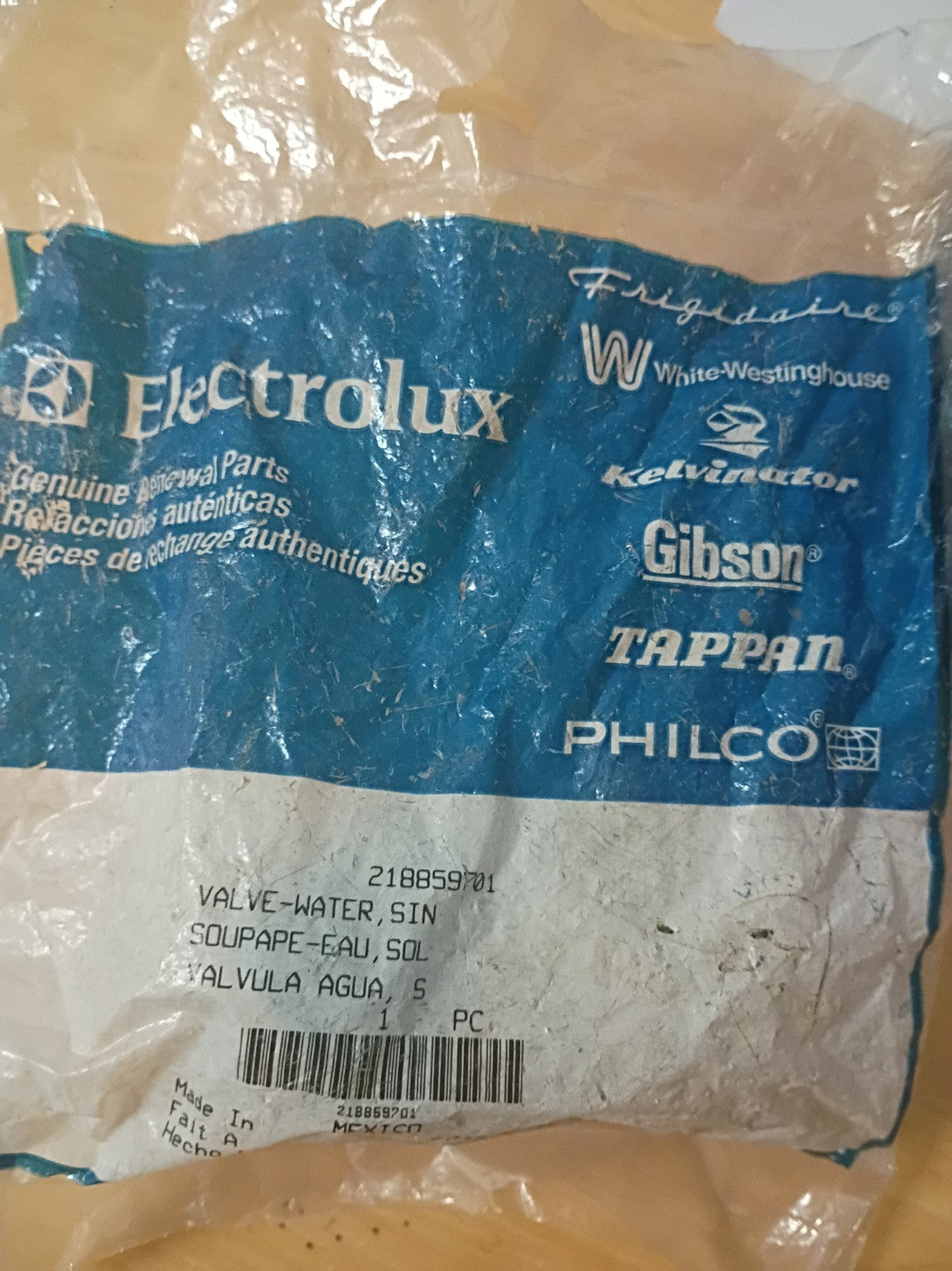 New Water Valve for Electrolux 218859701 KB7