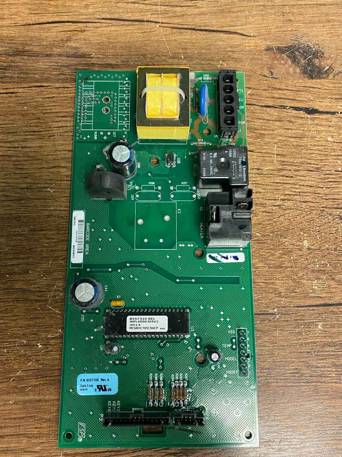 Whirlpool Electronic Dryer Control Board 8557308 Rev A Used SH454