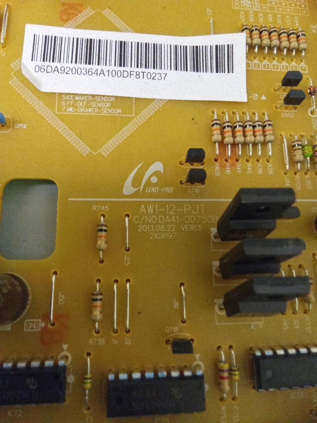 Samsung Refrigerator Control Board DA41-00750B  AW1-12-PJT AK-675