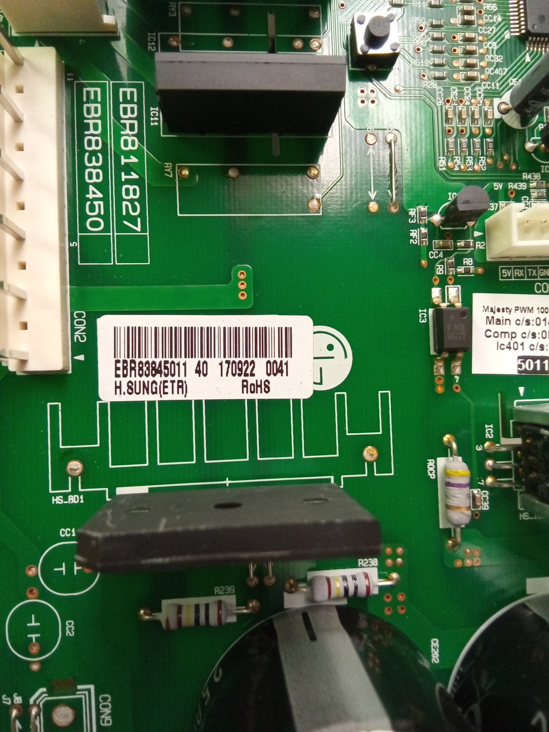 LG Refrigerator Control Board - Part Number EBR83845011 AMK-629