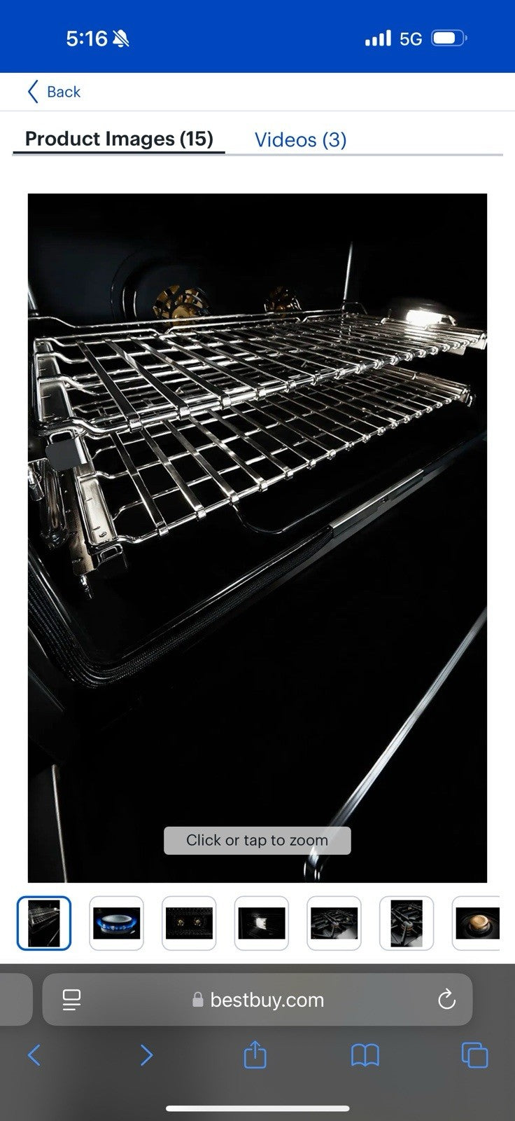 JennAir Rise 36" Freestanding Pro-Style Gas Smart Range - JGRP436HL Display Mode