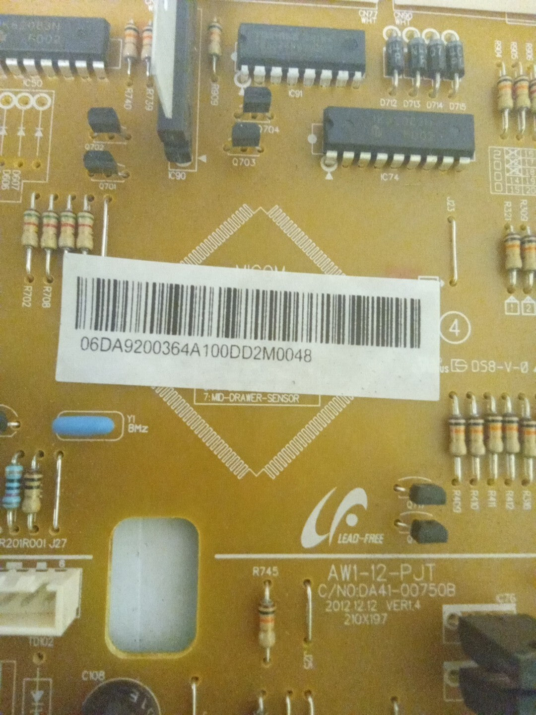 Samsung Refrigerator Control Board DA92-00364A. AMK-103