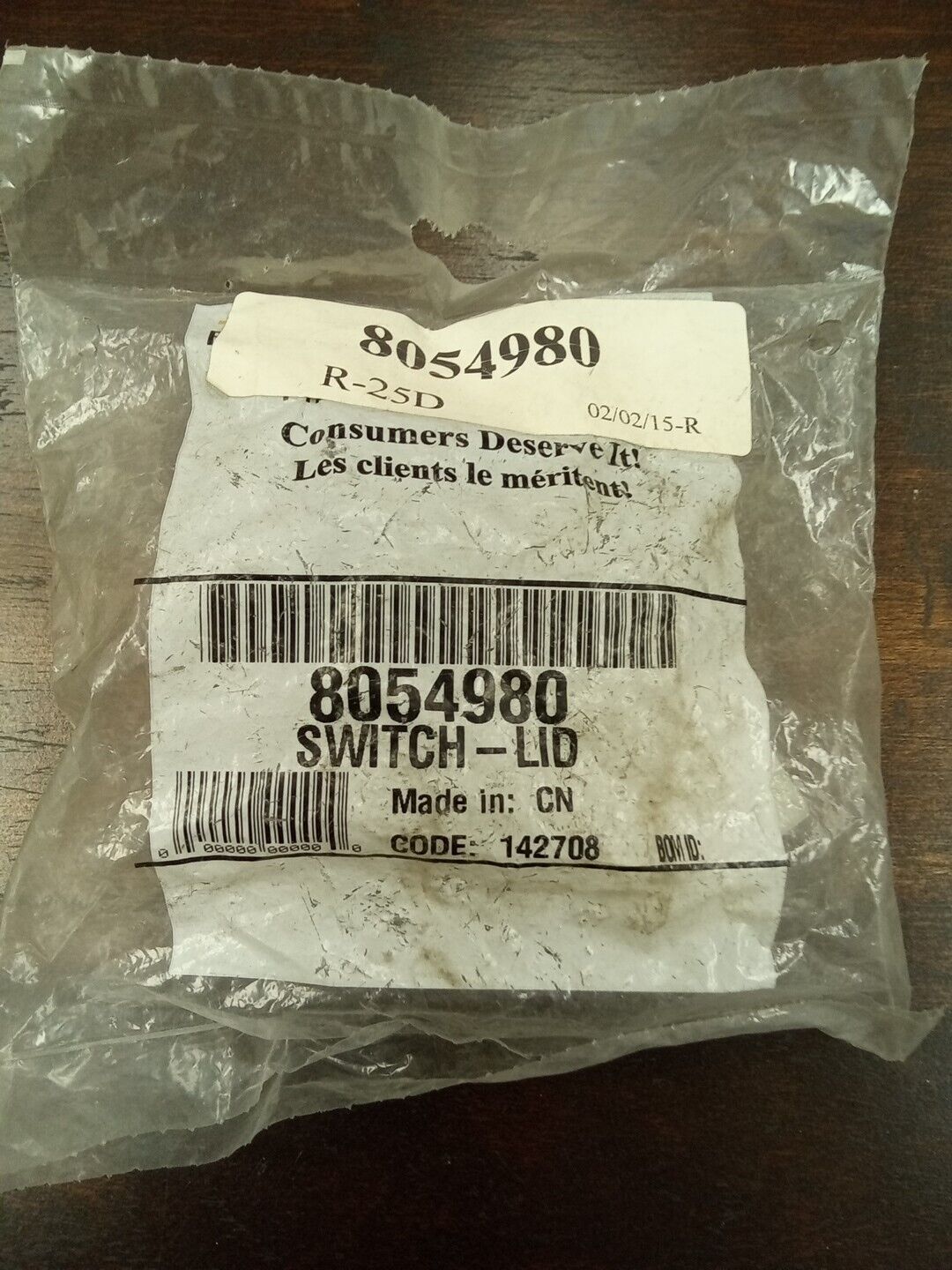 Whirlpool 8054980 Genuine OEM Switch Lid Washing Machine New SEA301