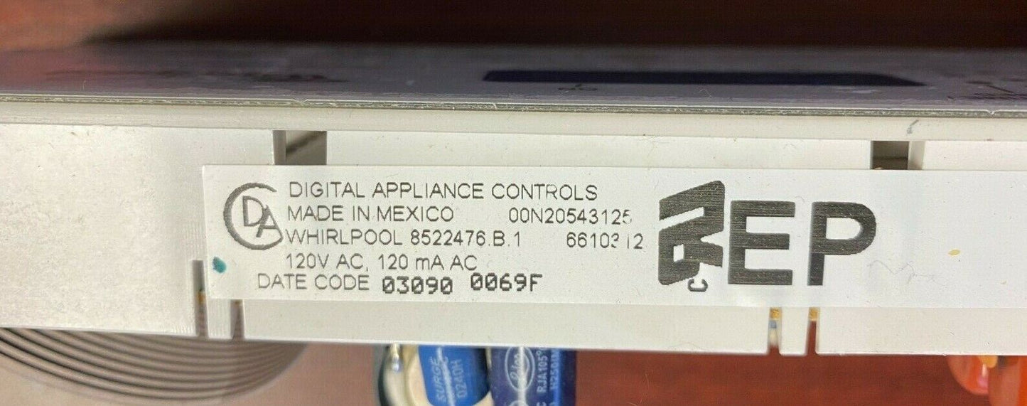 Whirlpool Oven Range Control Board 8522476 Used OVN80