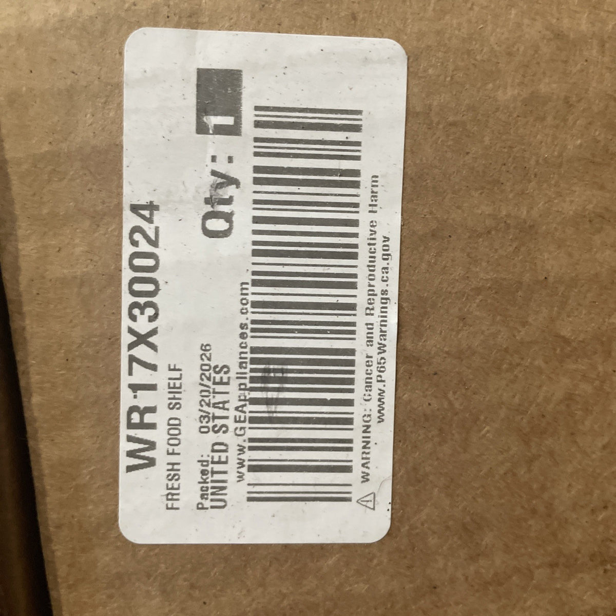 New  GE Refrigerator Door Shelf Rail WR17X30024 BA148