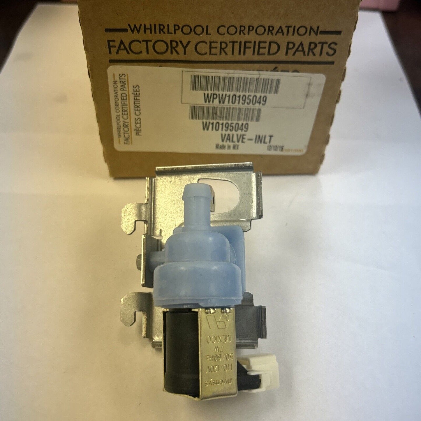 Whirlpool Dishwasher Water Inlet Valve W10195049 W10648041 New DW2