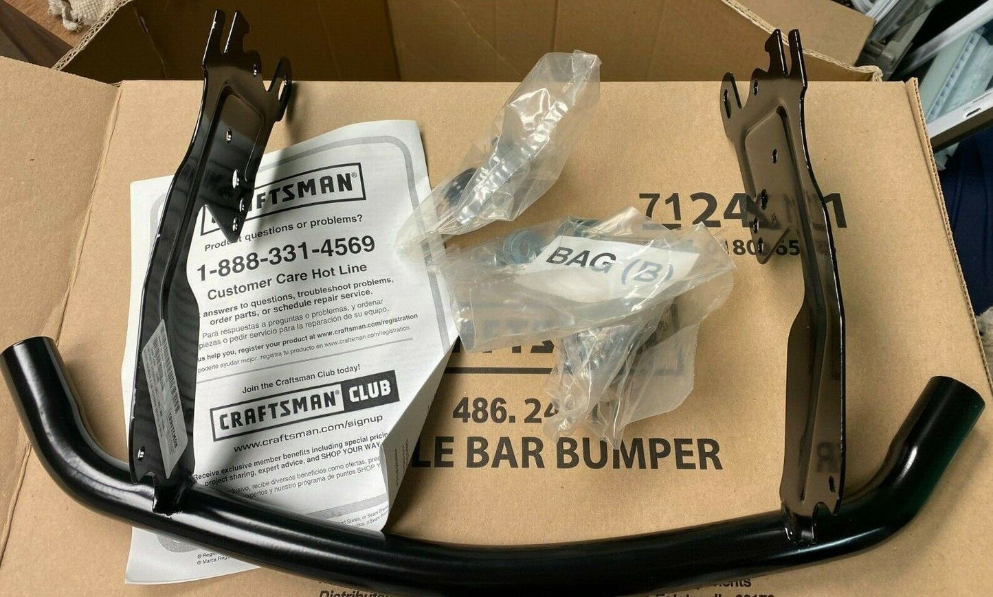 Craftsman Universal Single Bar Bumper 24611 Mounts Easily New In Box