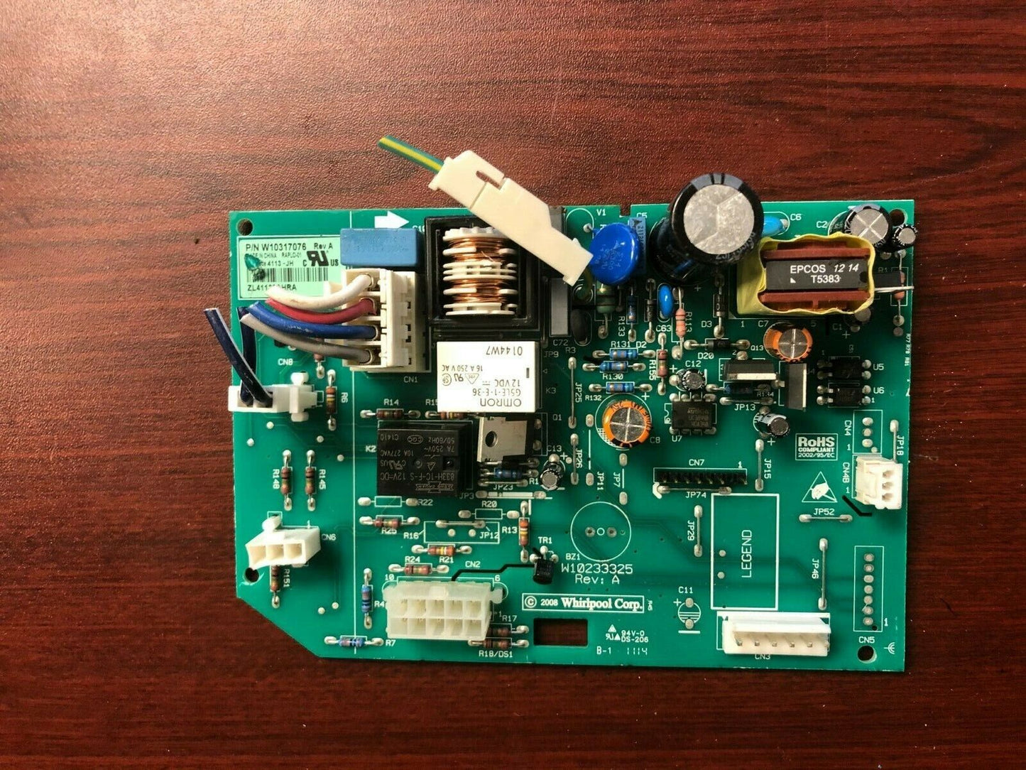 Whirlpool Main Control Board for Refrigerator W10317076 /  DC464