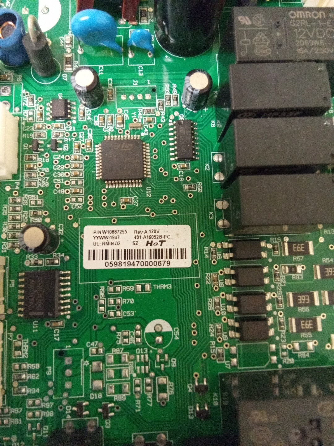 Whirlpool Refrigerator Control Board W10887255  AK-814