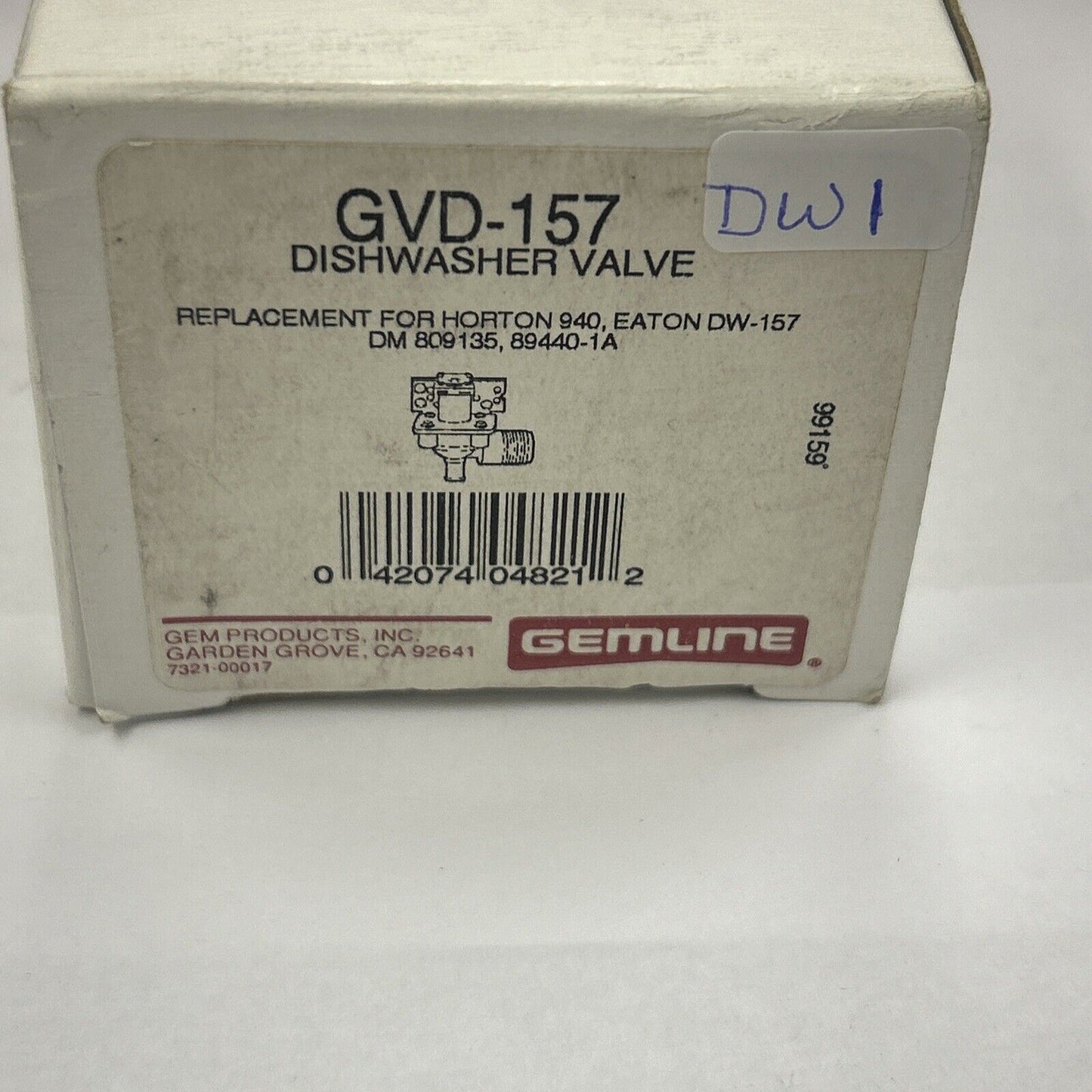 Dishwasher Water Inlet Valve GVD-157 DW1