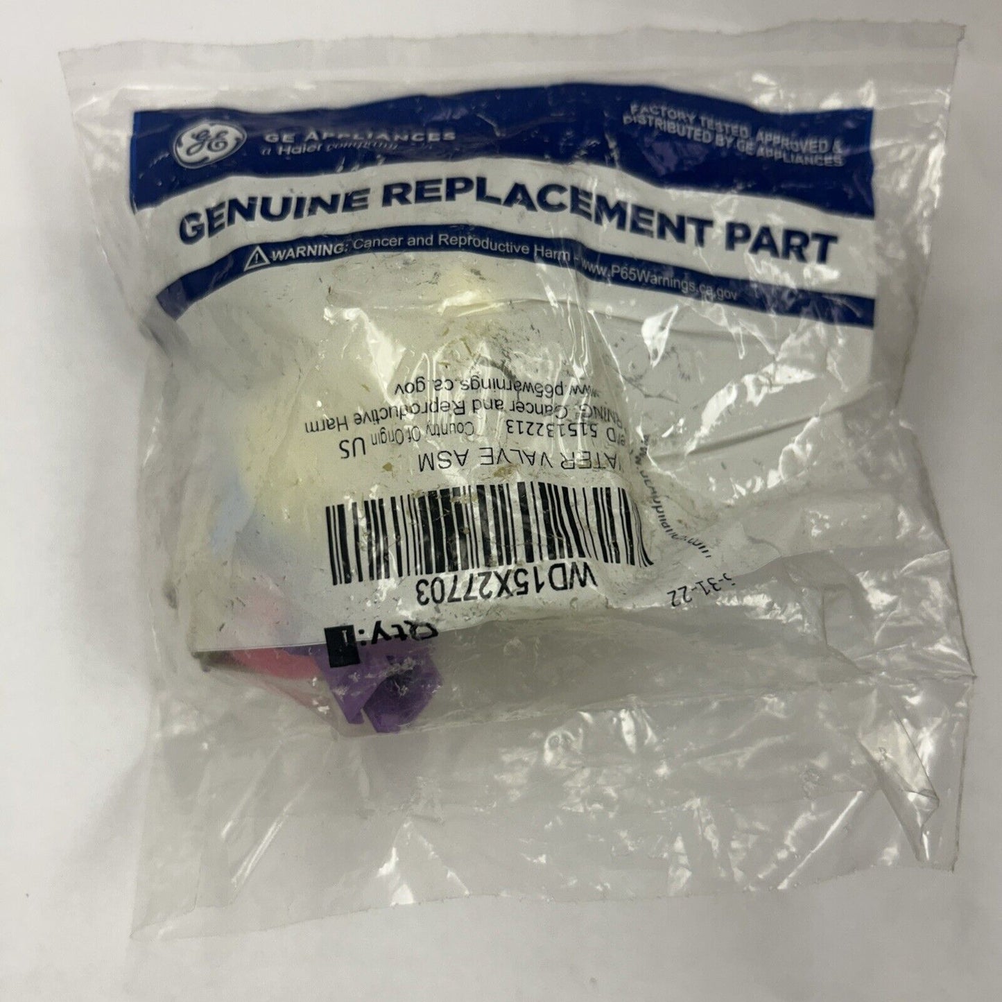 WD15X27703 Genuine OEM Dishwasher Water Valve New Ap510