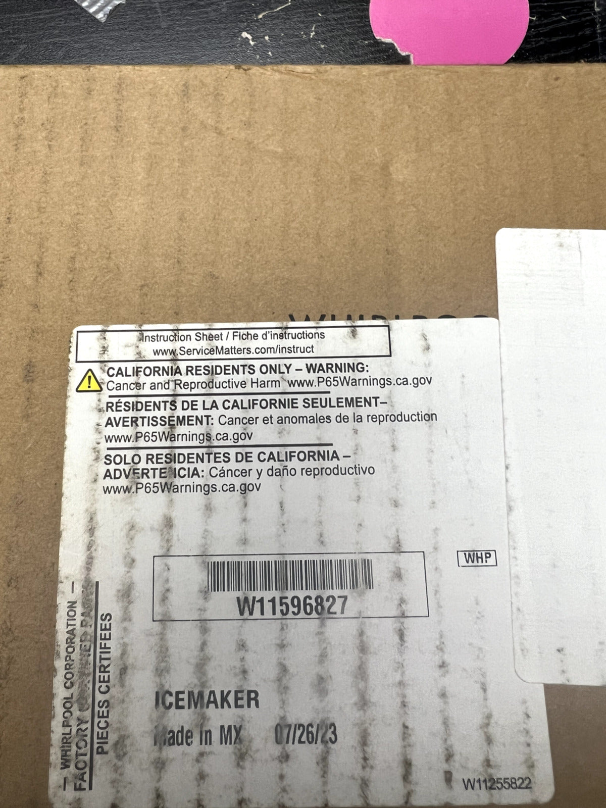 NEW W11596827 Whirlpool Ice Maker SK211