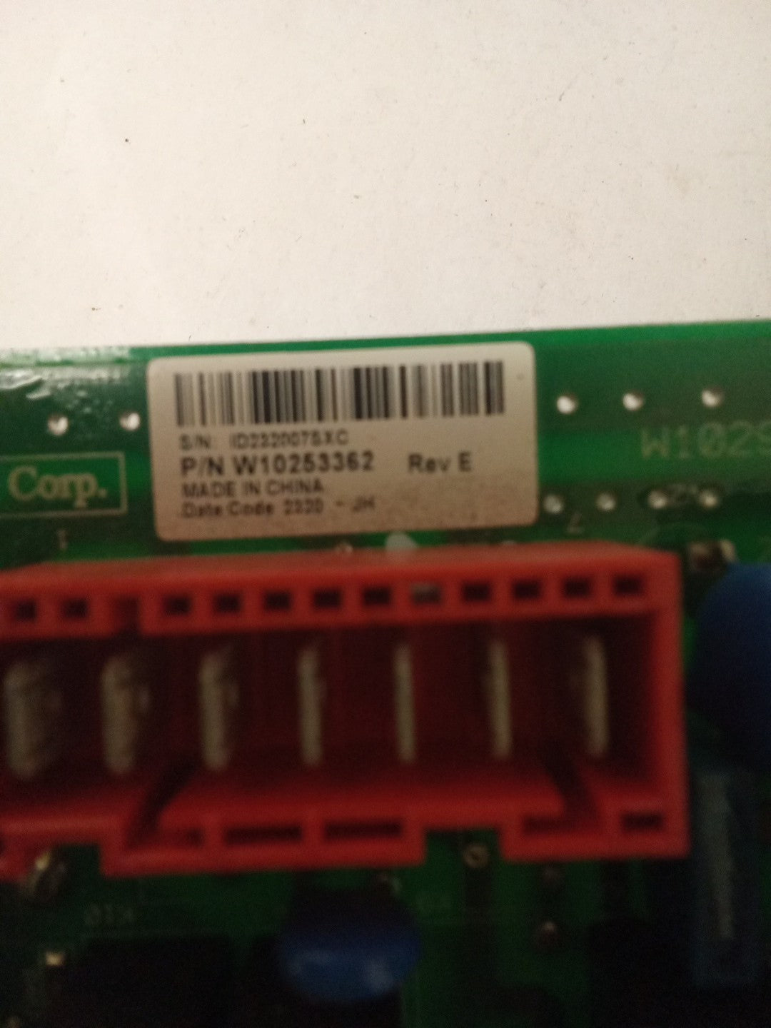 Whirlpool Washer Gontrol Board W10253362 Rev E  AMK-527