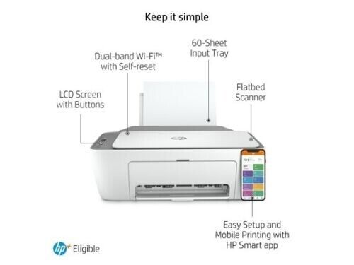 HP DeskJet 2755e All-in-One Inkjet Printer Color Mobile Print Copy Scan New