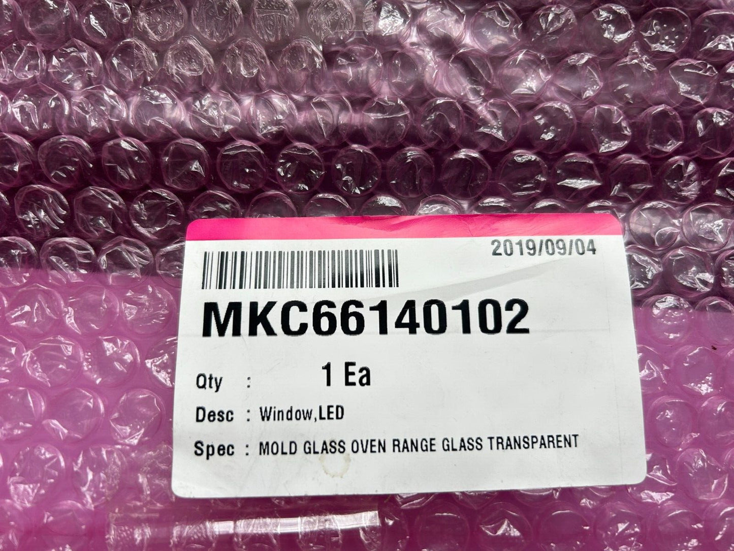 LG LED Window Mold Glass MKC66140102 Transparent Frosted New PS52