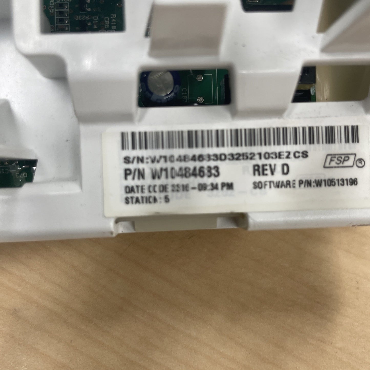 WHIRLPOOL WASHER CONTROL BOARD PART # W10484683 BA48