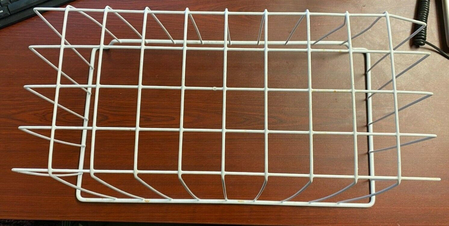 White Metal Wire Freezer Storage Basket Used SH132