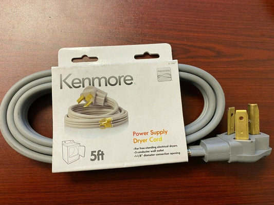 Kenmore 3-Prong 5FT 30AMP 26-15000 Electrical Dryer Cord New DRY2